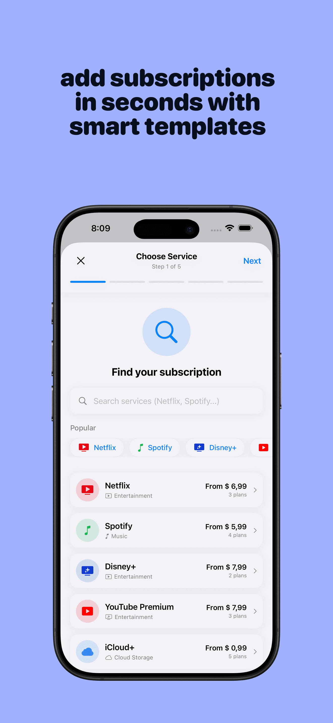 Subly App Screenshot - Details