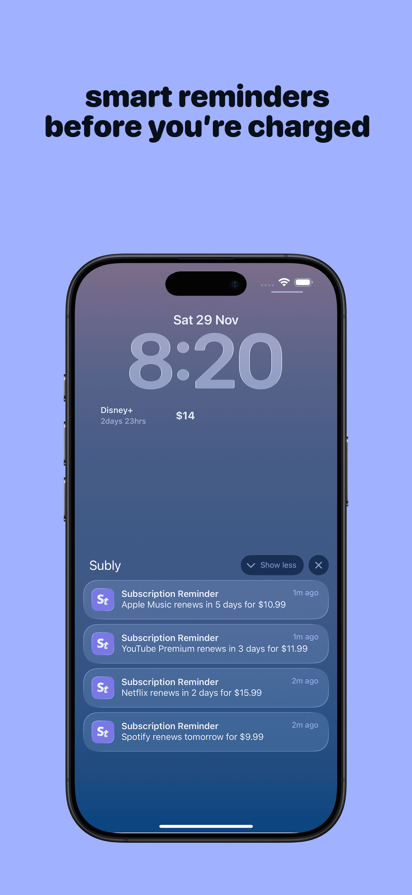 Subly App Screenshot - Categories